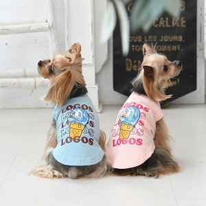 【SALE】犬服　LOGOS　ソフトクリームタンク　春夏新作　ロゴス　犬の服　春　夏　タンクトップ　Tシャツ　涼しい　おでかけ　小型犬　超小型犬　トイプー　チワワ　ダックス　アウトドア　散歩　おしゃれ　ドッグウェア　犬用品