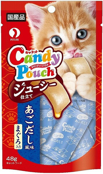 猫の大好きな素材をゼリーに閉じ込めましたまぐろ入りのゼリーをあごだし風味で味付け（あご・まぐろ味）。食感はやわらかめのジューシー仕立て。【原材料】鶏むね肉、まぐろエキス、まぐろ、アゴ煮干パウダー、増粘多糖類ペットライン株式会社ちょこっとあげたいオーナー様に大人気のねこおやつです。