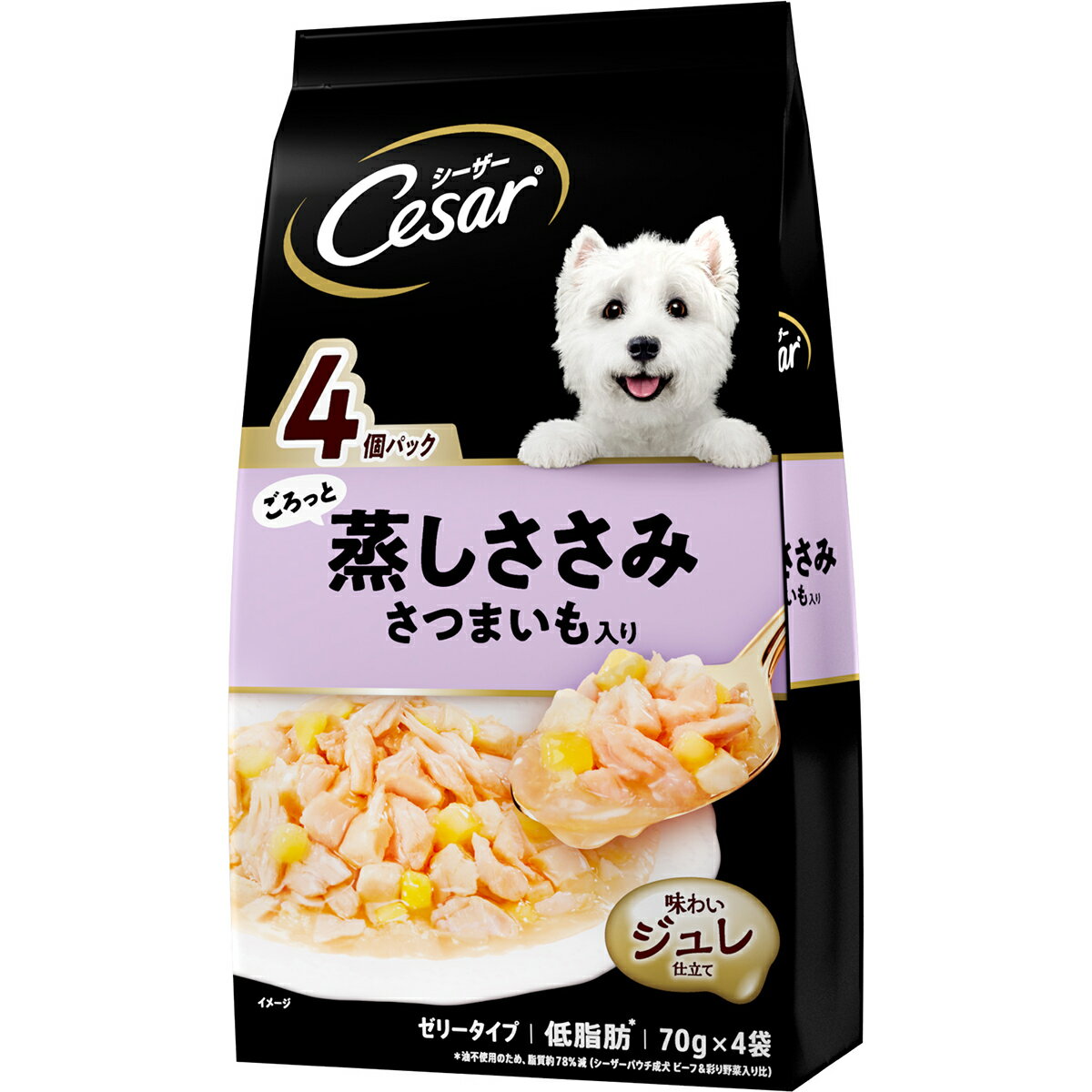 シーザー ごろっと蒸しささみ さつまいも入り 70g×4袋 ドッグフード ウエットフード 犬シーザー マース シーザー(ドッグフード)(cesar)