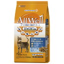 オールウェル 猫 キャットフード （AllWell） 猫の餌 ドライ シニア 10歳以上の腎臓の健康維持用 フィッシュ味 吐き戻し軽減 750g （375g×2袋） 国産 ユニチャーム