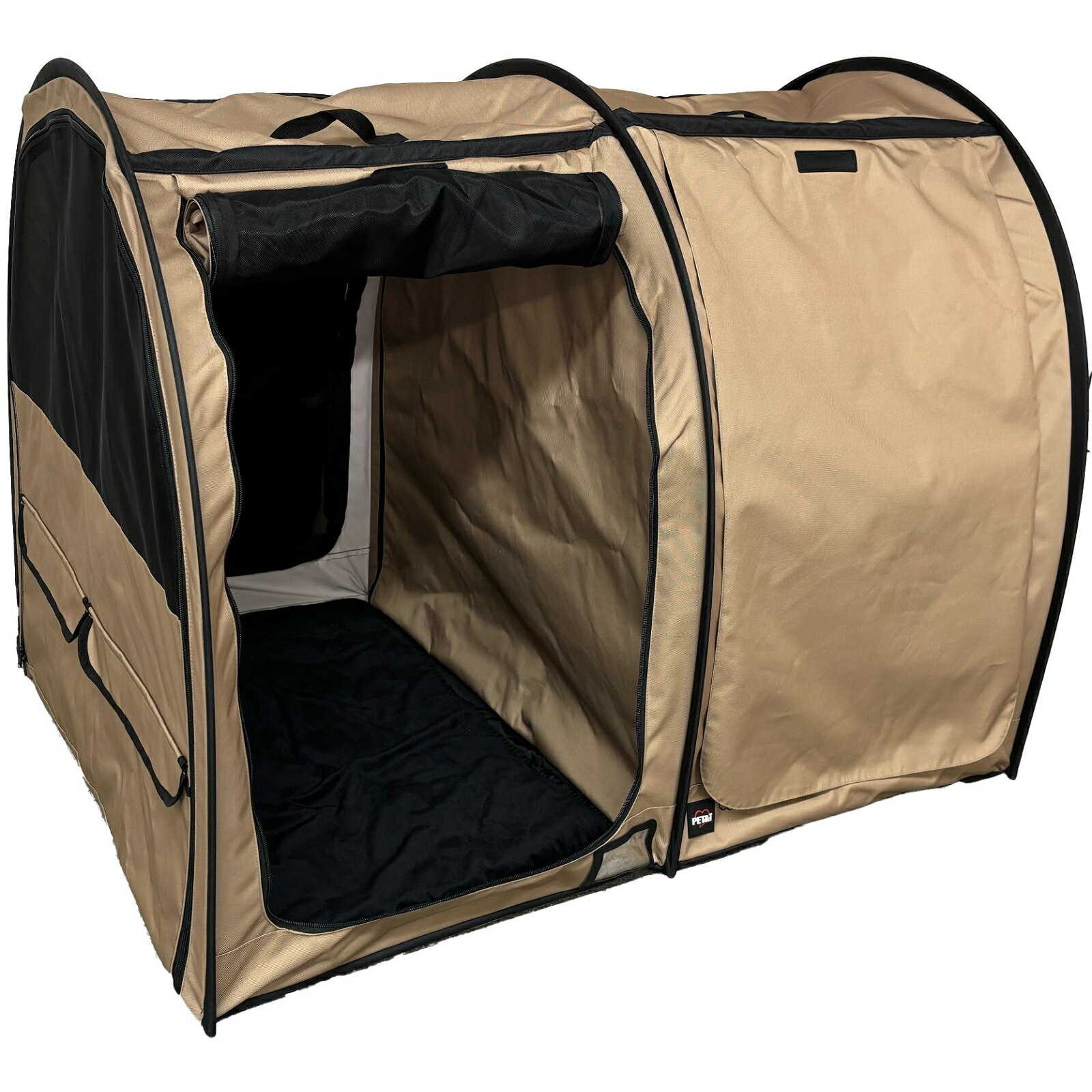 大きなサイズ 大型犬向け 折りたたみケージ 犬用 折りたたみケージ 猫用 ポータブル ケージ ダブル W メガサンドベージュ ペットアイ ソフトクレート ペット 避難 ケージ ペット 避難 ポータブルケージ アウトドア 防災対策 軽量 bousai×outdoor
