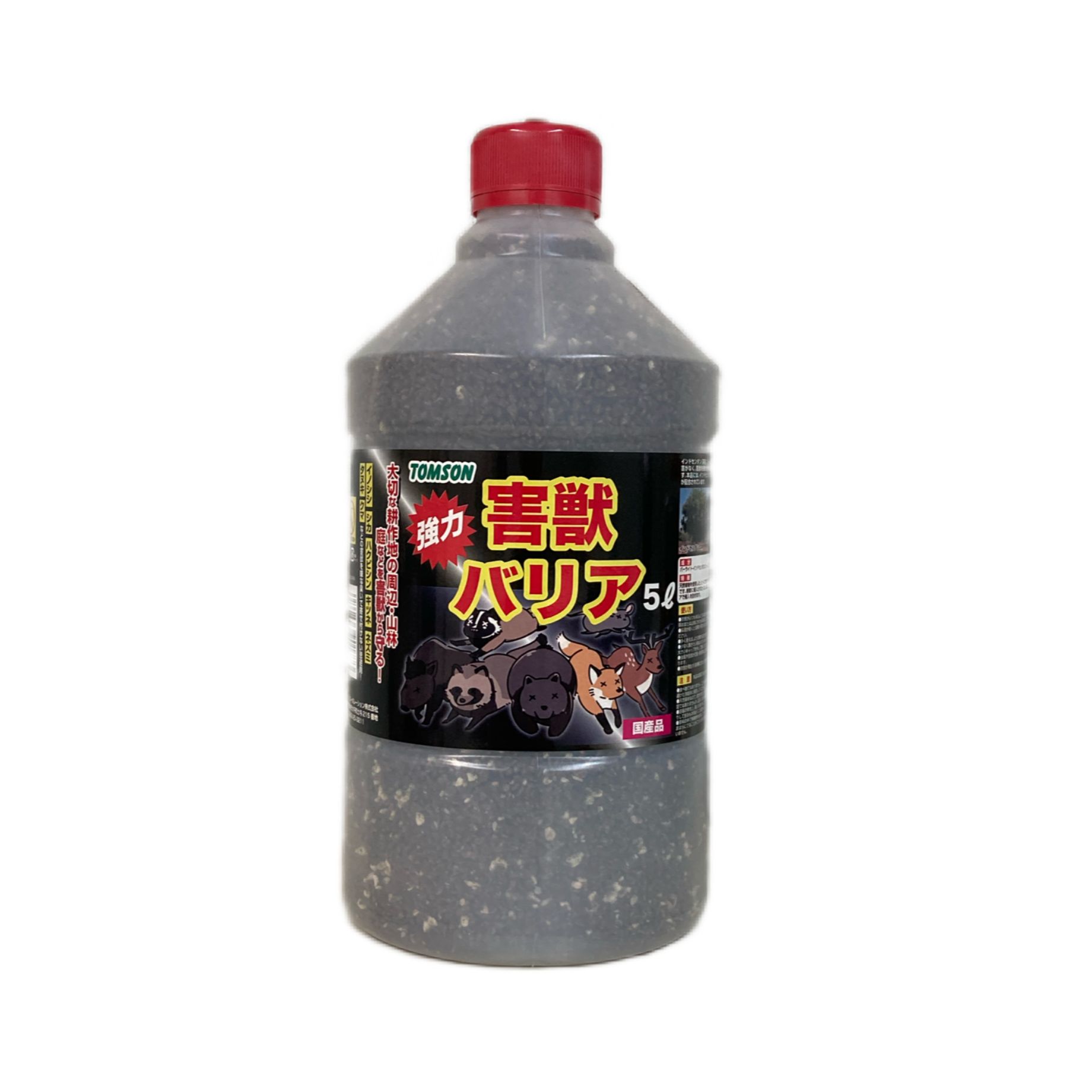 害獣 忌避剤 強力害獣バリア 5l 害獣対策 ニーム・木酢液 トムソン（イノシシ、シカ、ハクビシン、キツネ、タヌキ、ネズミ、犬、猫 等）