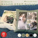 オリジナル クッション 帆布生地カバー《 カラーキャンバス 帆布 生成り スクエア 》 45×45cm MYフォト 【 クッションカバーのみ 中綿セット が選べる】 犬 猫 オーナーグッズ 写真入り お名前入り