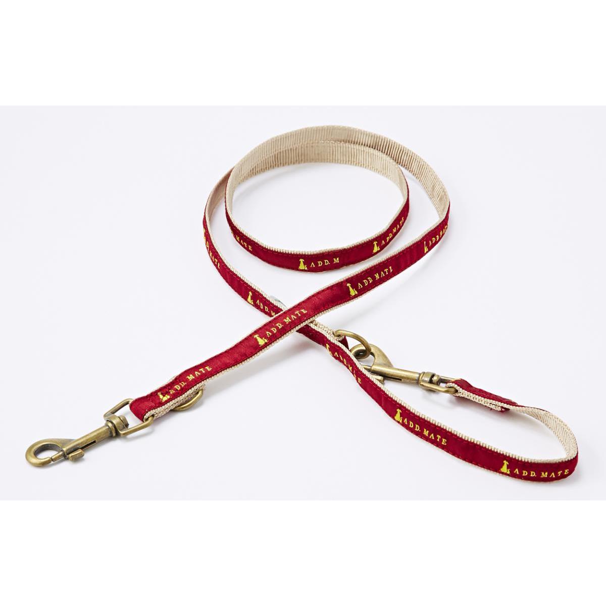 Add.Mate アドメイト シンボルリード S ボルドー 小型犬用 ヴィンテージ風 首輪 ワンタッチバックル式