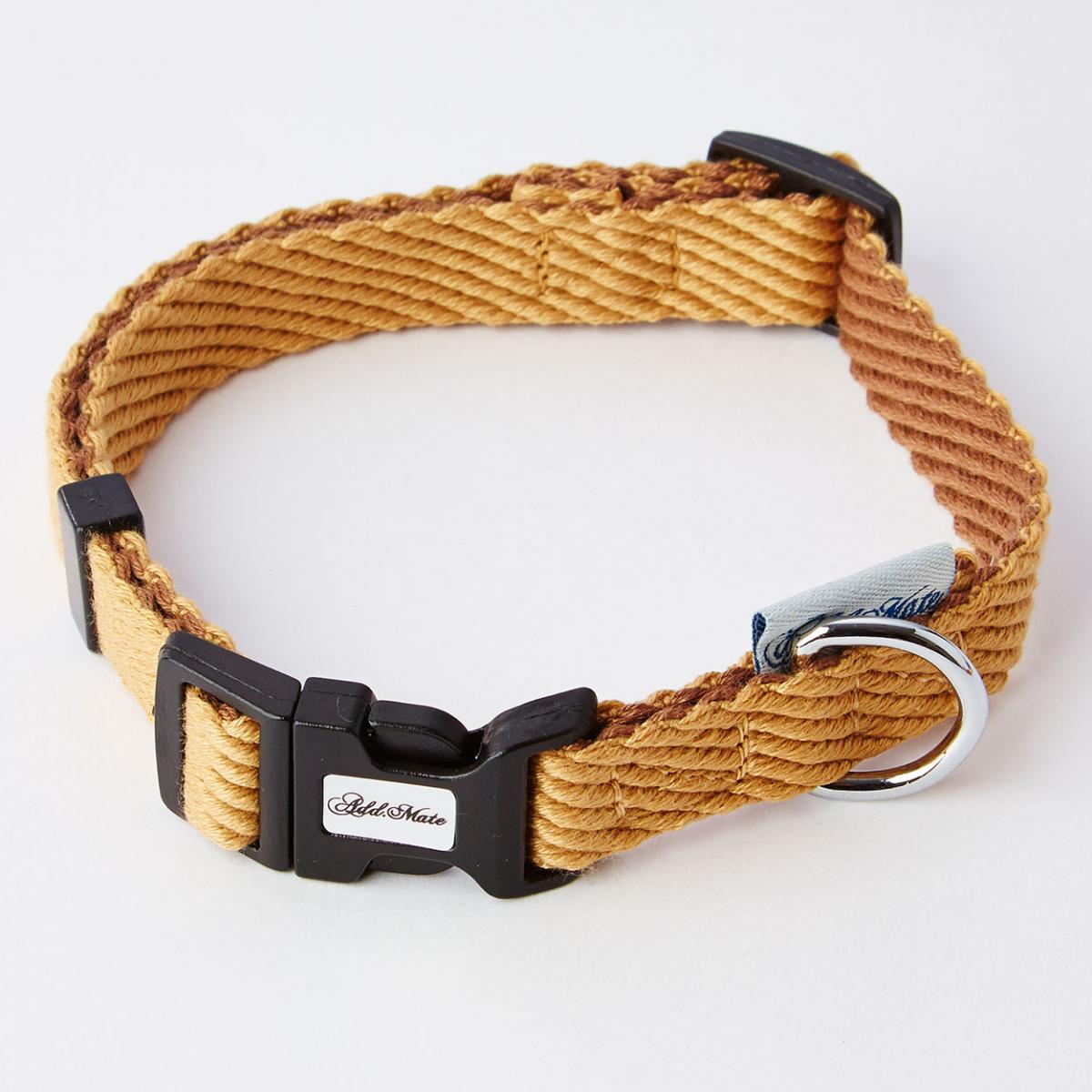 Add.Mate アドメイト 犬用首輪 ソフトスキップカラー M ベージュ　中型犬用 首輪 犬具 バックル式 かわいい ファッション生地 抗菌加工生地