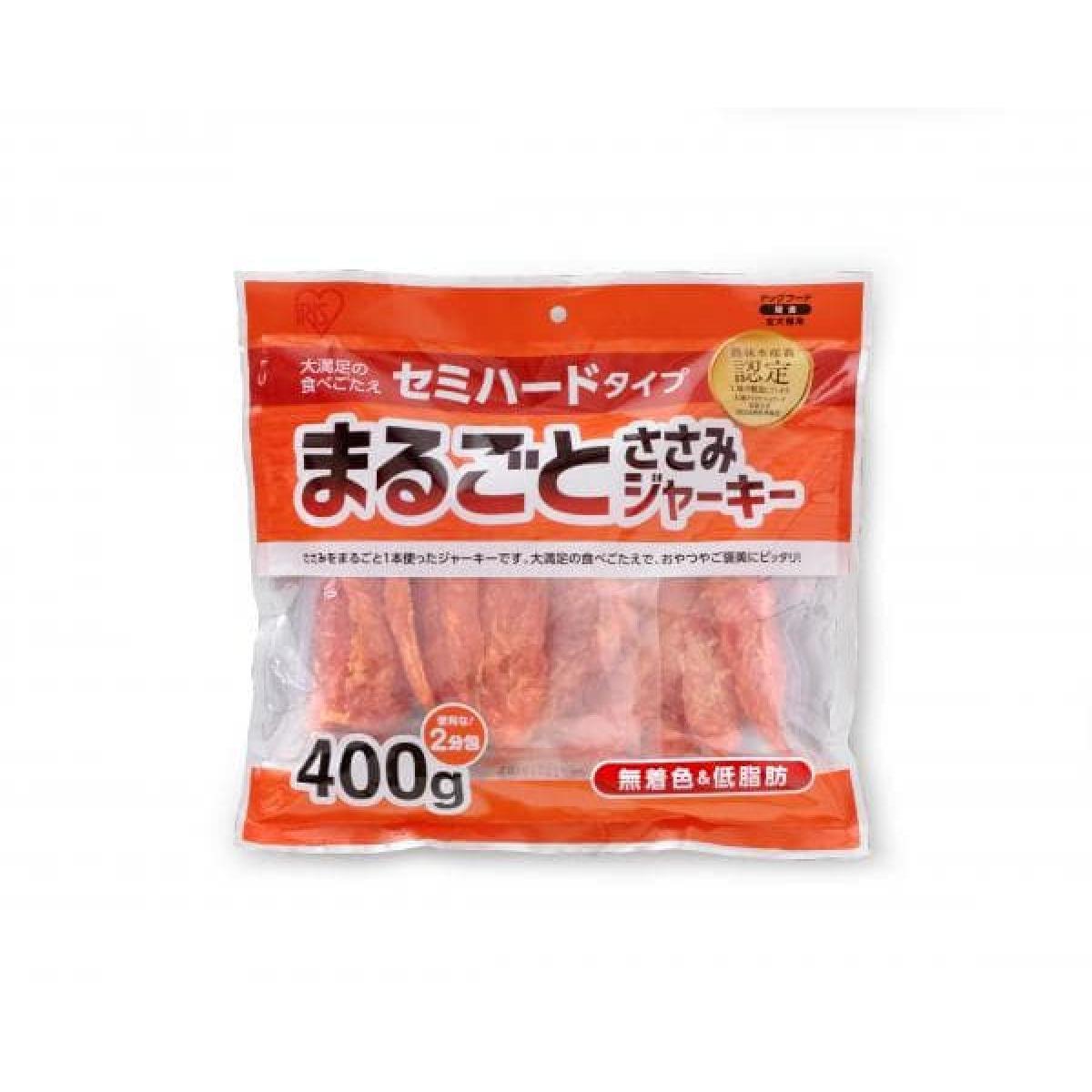 アイリスオーヤマ まるごとささみ ジャーキー セミハード 400g EJ-40SERN 愛犬用 おやつ 間食 ペットフ..