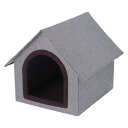不二貿易 ペットハウス 三角屋根 Lサイズ GY グレー RU0328-3 犬用 猫用 ペットベッド ペットソファ ペット家具 インテリア