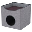 不二貿易 ペットハウス ルーフベッド付き GY グレー RU0328-5 犬用 猫用 ペットベッド ペットソファ ペット家具 インテリア