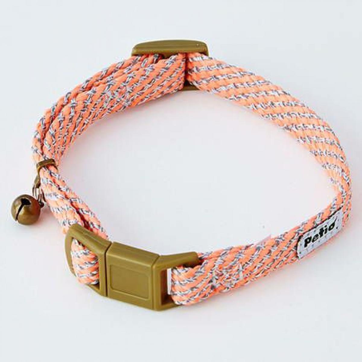 ペティオ Petio 猫用 首輪 フラッシュ ソフト キャットカラー ピンク 光る 両面反射 やわらか 安心仕様 外れるバックル 鈴付き