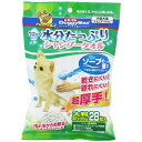 ウエットシャンプータオル 犬用 28枚入り 30x20cm 大判 超厚手 ドギーマン 体拭き 犬 アルコール不使用 なめても安心(4)