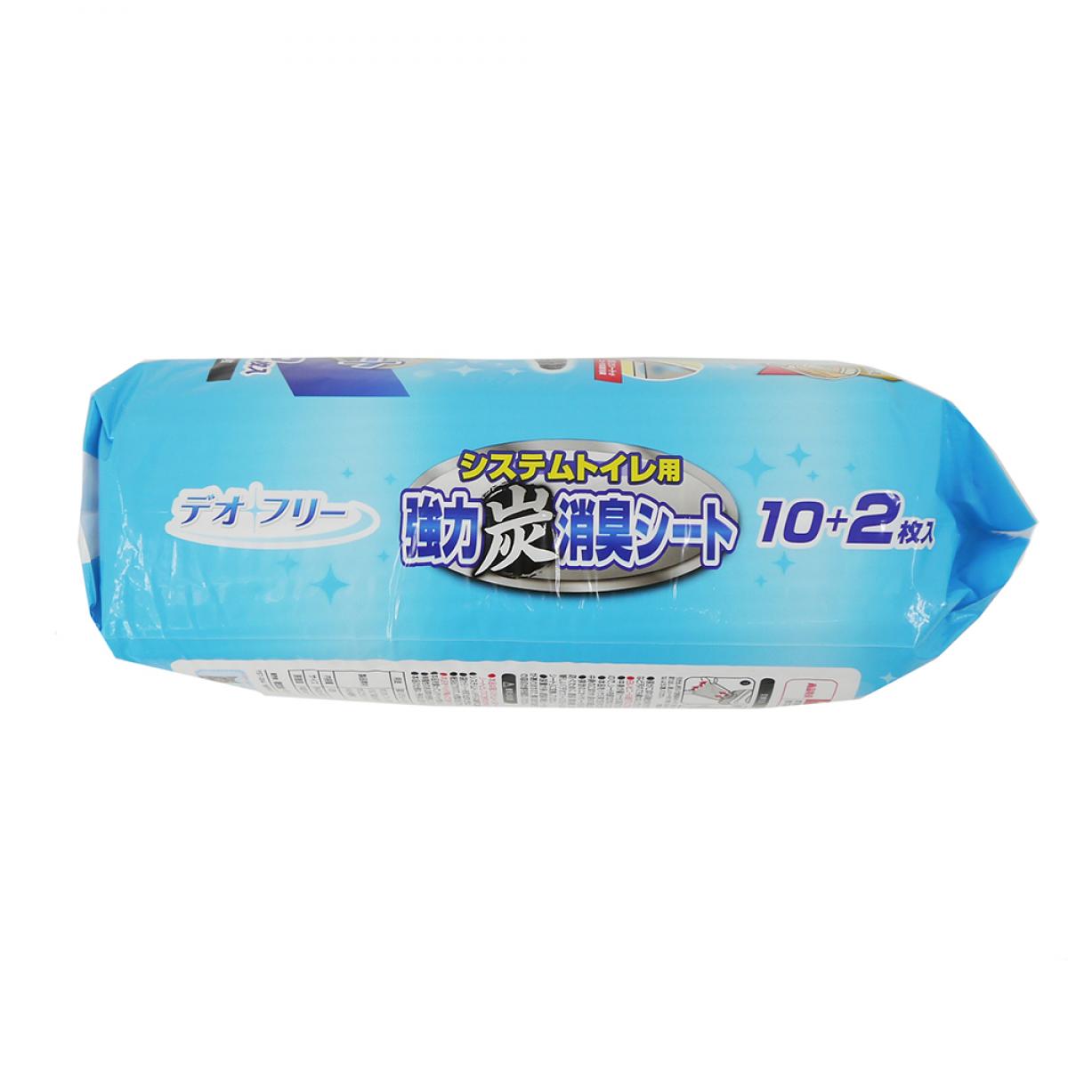 ペット用品専門店HUGのPetPro(ペットプロ) デオフリーシステムトイレ用強力炭消臭シート10＋2枚入 43×29cm　猫用｜アングル2