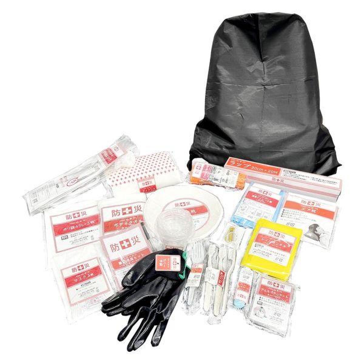 山善(YAMAZEN) 防災バッグ 20点セット ナップザックタイプ YBN-20　防災リュック 非常用持ち出し袋 災..