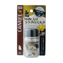 内容量 40g 原材料 コラーゲン粉末、ラクダ乳粉末、デキストリン、NMN粉末 成分 たんぱく質81.3g、脂質3.0g、粗繊維0g、灰分0g、水分8.5g 原産国 アラブ首長国連邦（ラクダ乳粉末） メーカー カモス ●開封後は蓋をしっかり締め、賞味期限に関わらずなるべく早めにお与えください。 ●直射日光や高温多湿を避け、涼しいところで保存してください。 ●万一体調や体質に合わない場合は給与を中止し、獣医師等にご相談ください。 ●ペット及びお子様の手の届かないところで保管してください。今注目のスーパーフード「ラクダミルク」をふりかけにしました 大切なペットの健康管理に。 活力補給に、シニアのワンちゃんネコちゃんにおすすめです。 ラクダのミルクは、抗菌たんぱく質「ラクトフェリン」、不飽和脂肪酸を多く含んでいます。 低脂肪・低糖質、乳糖含有量も少ないので、下痢を起こしにくく安心してご利用いただけます。 NMN（ニコチンアミドモノヌクレオチド）は若返りで話題を集めており、ペットの健康面をサポートします。 いつものフードにかけて手軽にエイジングケア。 ＜給与方法＞ 給餌時に適量を振りかけて与えてください。