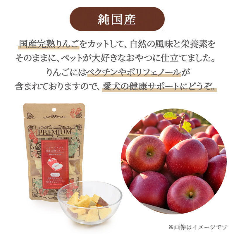ペットパラダイス公式 犬 おやつ 国産 プレミアムフード フリーズドライ りんご 10g | オヤツ ペットフード リンゴ 林檎 シニア 高齢犬 pet-para-10075719 ペットパラダイス サンプル画像3