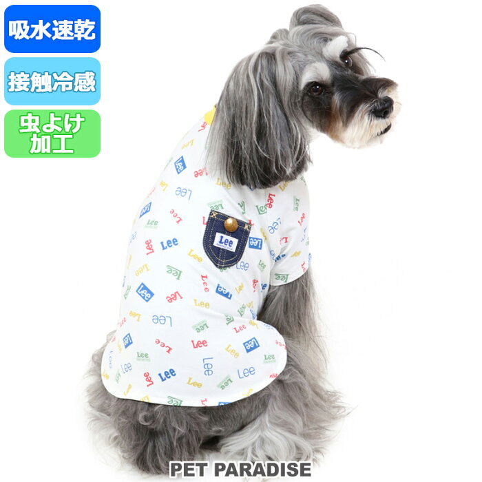 【8/28まで送料無料】犬 夏服 ひんやり クール 接触冷感 虫よけ Lee Tシャツ 【小型犬】 | カラフル ロゴ ペットウエア ドッグウエア ドッグウェア イヌ おしゃれ かわいい 天竺 ひんやり 夏 涼感 冷却 吸水速乾 クールマックス メール便可