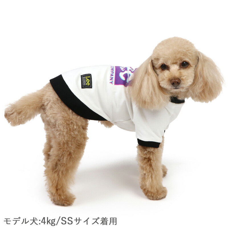 【最大2000円OFFクーポン】犬 服 春夏 犬 服 春 トレーナー Lee 小型犬 四角 ロゴ | ホワイト ロゴトレーナー ペットウェア おしゃれ かっこいい lee リー 2