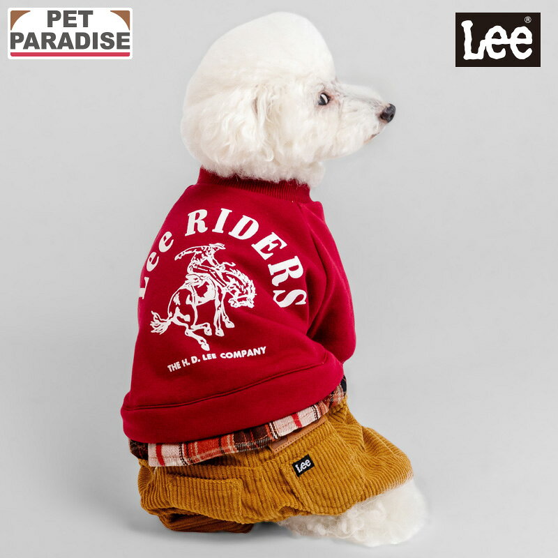 【500円OFFクーポン】【P5倍】Lee 犬服 冬 パンツ つなぎ ロンパース 小型犬 レッド ペットパラダイス公式 | 犬の服 ドッグウェア ブランド カジュアル おしゃれ かっこいい カウボーイ
