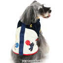 【500円OFFクーポン】リサとガスパール 背中開き 犬 服 冬 ベスト 小型犬 | 秋冬 風船柄 着せやすい おしゃれ かわいい
