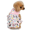 【500円OFFクーポン】リサとガスパール 犬 服 春 シャボン玉 ワンピース | フリル 飾りボタン 付き おしゃれ かわいい