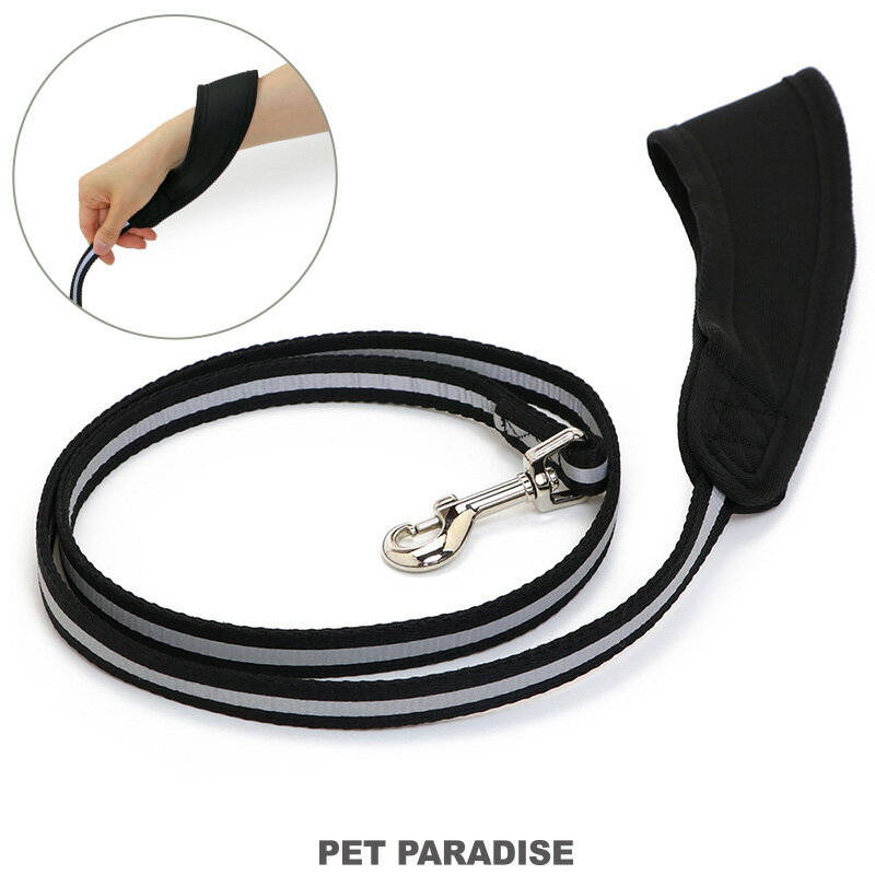 犬 リード おしゃれ 小型犬 中型犬 大型犬 ブラック 120cm | 黒 反射 夜の散歩 小型犬 持ち手メッシュ 軽い お散歩 おでかけ ペット用品