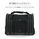 【最大1000円OFFクーポン】犬 リュック キャリーバッグ 折り畳み 【小型犬】 ブラック シンプル | メッシュ 黒 抱っこ 快適 持ち手付き 軽量 防災 ペットキャリー 3