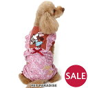 犬 セール 犬 服 秋冬 パンツつなぎ ディズニー 【小型犬】 | アウトレット sale 【返品交換不可】 パジャマ ルームウェア 犬の服 ミニーマウス 花柄 ピンク ロンパース アンティーク 女の子 リボン フリル おしゃれ メール便可