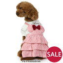 犬 セール 犬 服 おしゃれ 秋冬 犬の服 ディズニー ミニーマウス ワンピース 【小型犬】 | アウトレット sale 【返品交換不可】 桃色 ピンク 袖付き スカート かわいい ペット用品 リボン 女の子 アンティーク風 メール便可