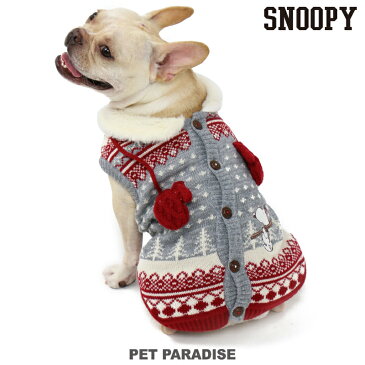 スヌーピー ミトン ニット【中・大型犬】 | ドッグウエア ドッグウエア いぬ イヌ おしゃれ かわいい 背開き 背中 開き にっと あったか 手袋 てぶくろ