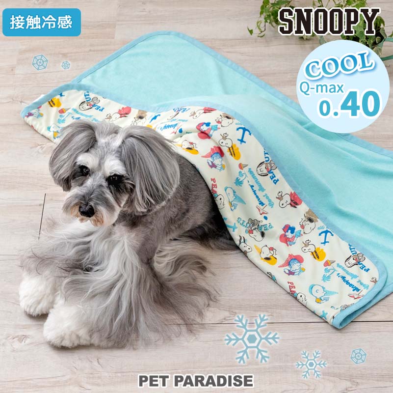 【最大2000円OFFクーポン】スヌーピー 犬 ブランケット 夏用 クール アイス柄 小型犬 | ブルー 接触冷感 ペット クールケット マット 猫 暑さ対策 毛布 ひざ掛け ひんやり 冷却 冷感 涼感 車
