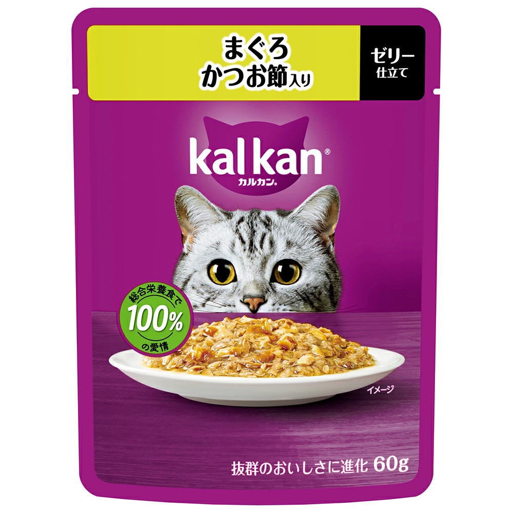 乐天商城 - マース カルカンパウチ ゼリー仕立て まぐろ かつお節入り 60g（キャットフード 総合栄養食）