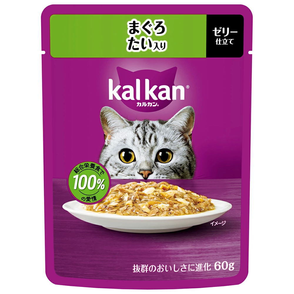 樂天商城 - マース カルカンパウチ ゼリー仕立て まぐろ たい入り 60g（キャットフード 総合栄養食）