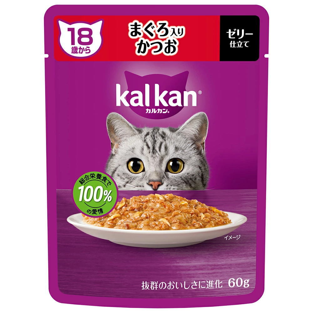 Rakuten - マース カルカンパウチ ゼリー仕立て 18歳から まぐろ入りかつお 60g（キャットフード 総合栄養食）