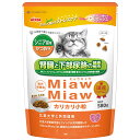 【7歳頃からのシニア猫用／猫用総合栄養食／国産】 「a-iペプチド」と「DMHFを含むおいしい香り」がお部屋で暮らす愛猫の心の健康維持をサポート。シニア猫の腎臓の健康維持に配慮して、リン、ナトリウム、カリウムを、下部尿路の健康維持に配慮して、カルシウム、リンを調整。また、目と心臓の健康維持に配慮したタウリン、健康を維持し免疫力を保持するビタミンC・E配合。マグネシウムを調整して尿石の形成に配慮。必須脂肪酸のバランスを調整して皮膚と被毛の健康維持に配慮。うすく仕上げた粒で食べやすい。着色料不使用の国産品。 ■原材料：穀類(とうもろこし、コーングルテンミール、小麦粉)、肉類(ビーフミール、ポークミール、チキンレバーパウダー)、魚介類(魚粉、フィッシュエキス、かつおペプチド)、動物性油脂、オリゴ糖、ミネラル類(Ca、P、K、Na、Cl、Fe、Cu、Mn、Zn、I、Co)、ビタミン類(A、D3、E、K3、B1、B2、B6、B12、ナイアシン、パントテン酸、葉酸、ビオチン、コリン、C)、アミノ酸類(メチオニン、タウリン)、酸化防止剤(ミックストコフェロール、ハーブ抽出物)　■成分：たんぱく質30.0％以上、脂質10.0％以上、粗繊維4.0％以下、灰分8.5％以下、水分10.0％以下、カルシウム0.90％、リン0.90％、ナトリウム0.71％、マグネシウム0.10％、カリウム0.90％　■カロリー：350kcal/100g　■原産国：日本　■内容量：580g ※パッケージ及び内容等は予告なく変更となる場合があります。 ・アイシア ミャウミャウ カリカリ シリーズ一覧はこちらから⇒ [キーワード]4580101261150.585.529アイシア　ミャウミャウ　Miaw Miaw　カリカリ　小粒　室内飼育　毛玉ケア　心の健康維持　目・心臓の健康維持　尿石形成に配慮　皮膚・被毛の健康維持　無着色　国産　ドライフード　キャットフード　ねこの餌　ご飯　食事　愛猫　子猫　成猫　高齢猫　キトン　アダルト　シニア　にゃんこ　ペット用品　猫用品　総合栄養食　お買い得〜　アイシア ミャウミャウ カリカリ小粒 シニア猫用 かつお味 580g　〜 ◇「a-iペプチド」と「DMHFを含むおいしい香り」がお部屋で暮らす愛猫の心の健康維持をサポート（北里大学獣医学部と共同開発） ◇シニア猫の腎臓の健康維持に配慮して、リン、ナトリウム、カリウムを、下部尿路の健康維持に配慮して、カルシウム、リンを調整。 ◇また、目と心臓の健康維持に配慮したタウリン、健康を維持し免疫力を保持するビタミンC・E配合。 ◇マグネシウムを調整して尿石の形成に配慮。 ◇必須脂肪酸のバランスを調整して皮膚と被毛の健康維持に配慮。 ◇うすく仕上げた粒で食べやすい。着色料不使用の国産品。 ※パッケージ及び内容等は予告なく変更となる場合があります。 ・アイシア ミャウミャウ カリカリ シリーズ一覧はこちらから⇒