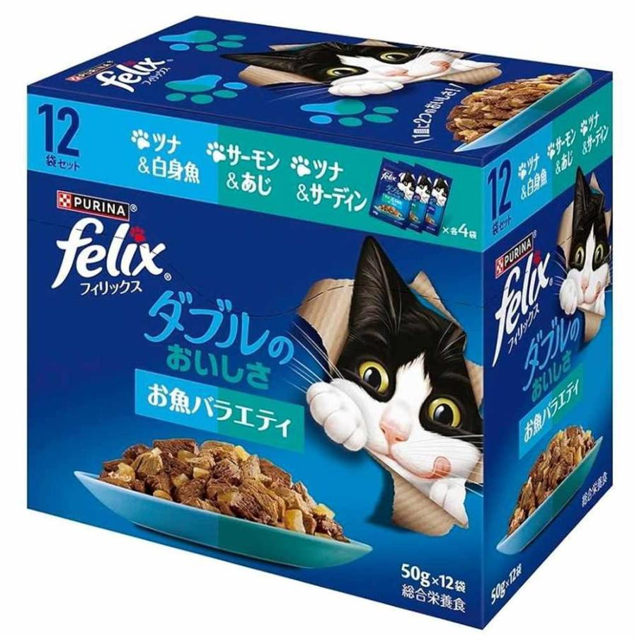 樂天商城 - 【お買得】ネスレ フィリックスパウチ ダブルのおいしさ お魚バラエティ(50g×12袋)
