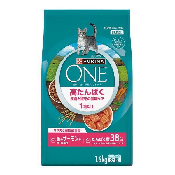 乐天商城 - ネスレ ピュリナワン キャット 高たんぱく 皮膚と被毛の健康ケア 1歳以上 サーモン 1.6kg（キャットフード）