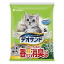 デオサンド オシッコのあとに香りで消臭する砂 ナチュラルグリーンの香り 5L(猫砂 トイレ砂 ほのかな香り 鉱物 固まる ユニチャーム)