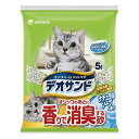 デオサンド オシッコのあとに香りで消臭する砂 ナチュラルソープの香り 5L(猫砂 トイレ砂 ほのかな香り 鉱物 固まる ユニチャーム)
