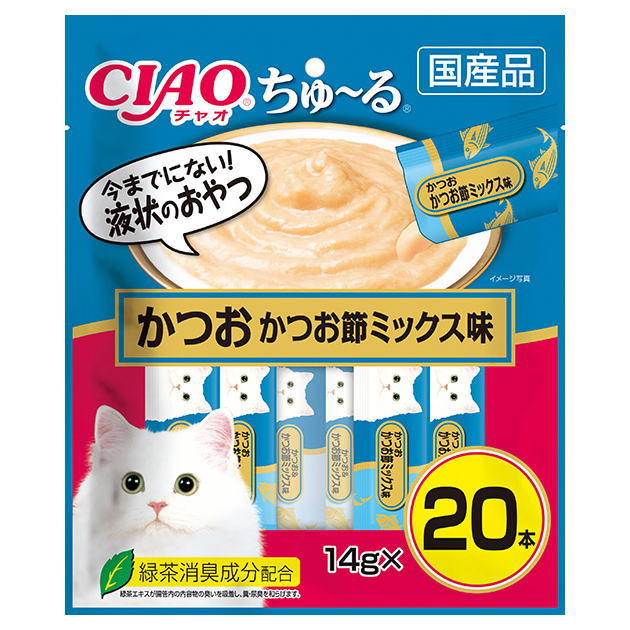Rakuten - いなばペット CIAO チャオ ちゅ〜る かつお かつお節ミックス味 14g×20本入（キャットフード ちゅーる）