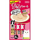 いなば チャオ ちゅ～る 11歳からの まぐろかつお 14g×4本入（猫用おやつ ウェット CIAO 国産）