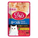 いなばペット CIAO チャオパウチ かつお ささみ・おかか入り 40g(キャットフード ウェット)