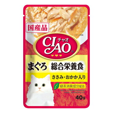 【お買得】いなば チャオパウチ　総合栄養食 まぐろ　ささみ・おかか入り　40g