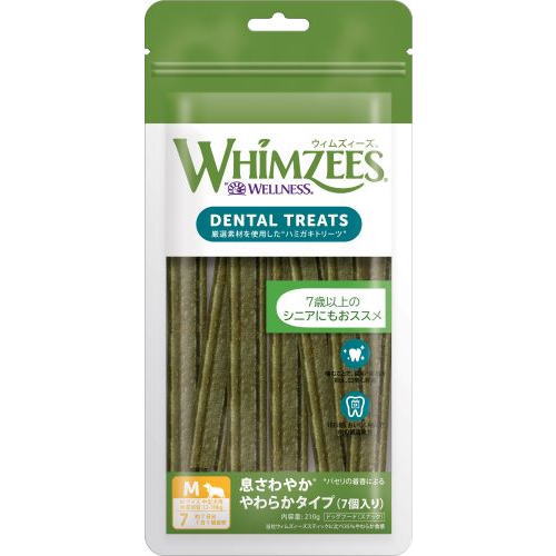 Rakuten - ウェルネス ウィムズィーズ 息さわやか やわらかタイプ M 7個入り（犬用ガム デンタルケア）