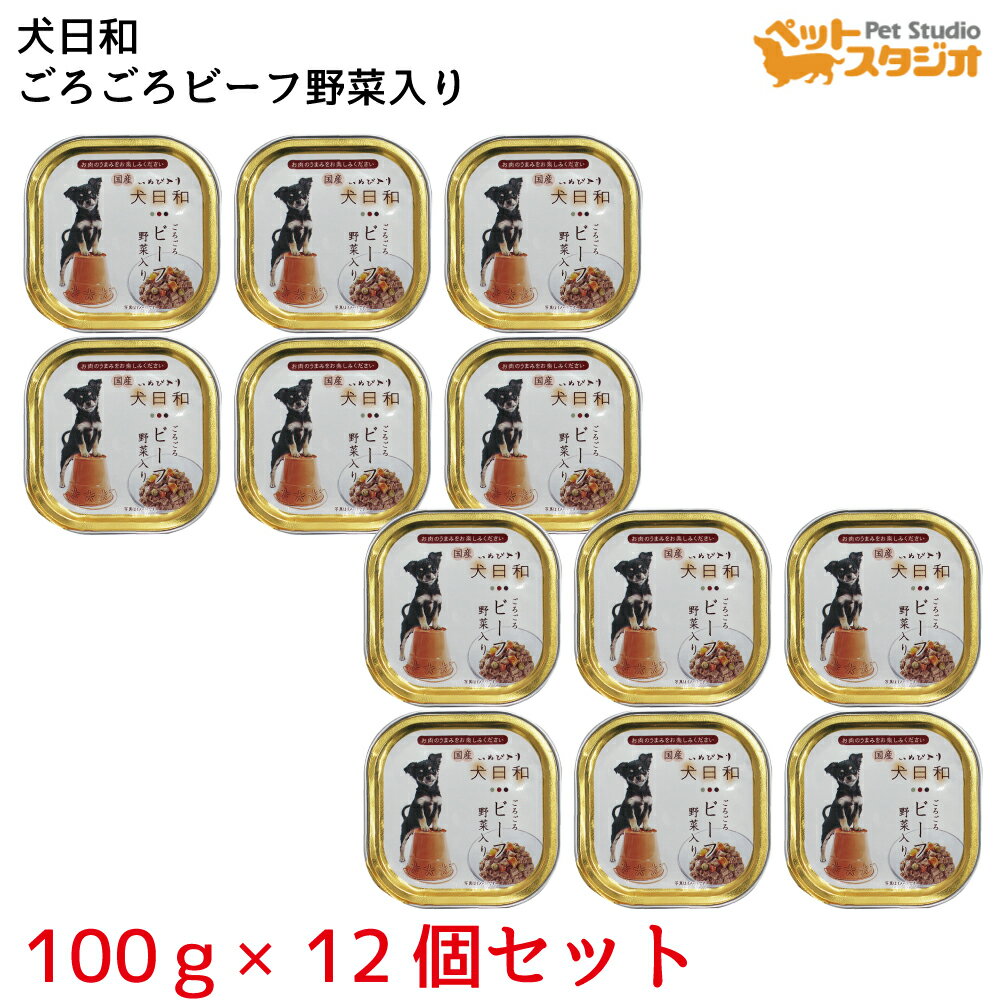 犬日和 ごろごろビーフ野菜入り 　100g×12個セット