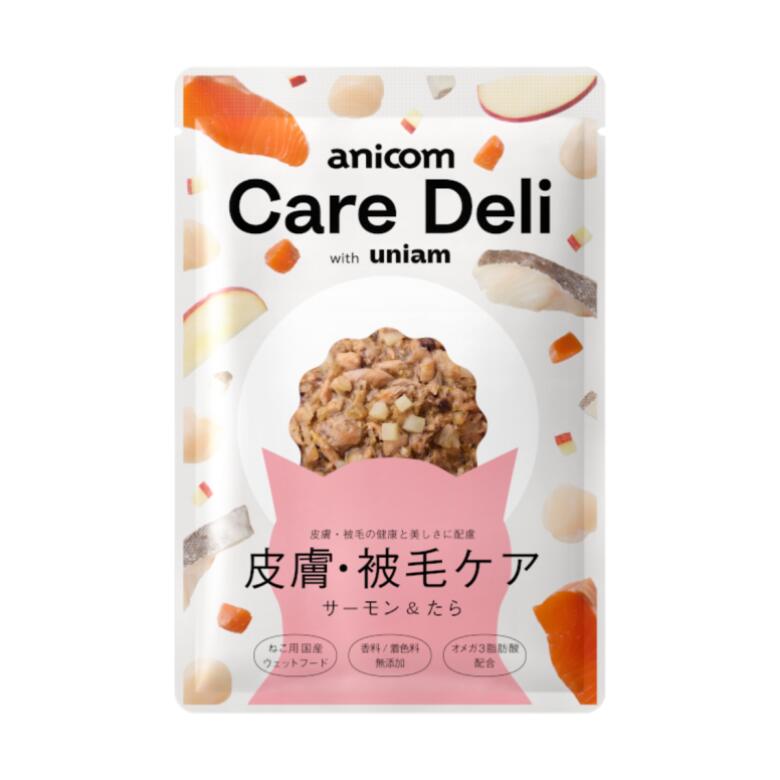 乐天商城 - Care Deli ケアデリ 皮膚・被毛ケア（サーモン＆たら） 猫用 50g×6個 レトルトフード 猫ウェットフード 皮膚 被毛 健康維持 栄養バランス設計 キャットフード