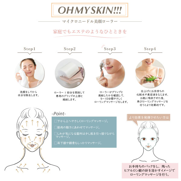オーマイスキン 使い捨てマイクロニードルローラーパッチ ハンドル付き OHMYSKIN!!...