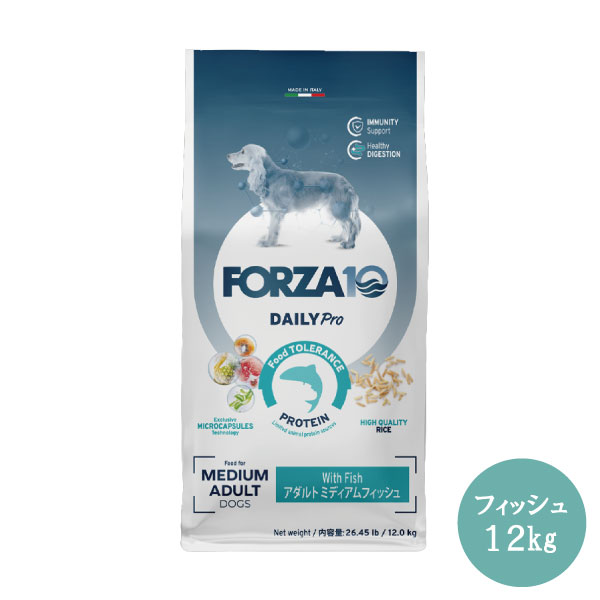 乐天商城 - 【Forza10】Daily Pro アダルトミディアム フィッシュ 12Kg 愛犬用 成犬用総合栄養食