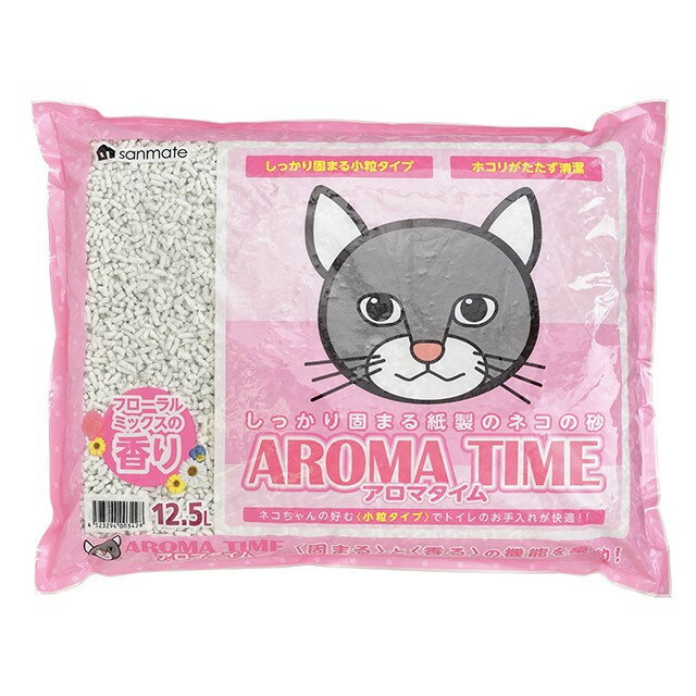 [6月1日は全品P5倍＆最大 400 円オフ CP】猫砂 アロマタイム1ケース(12.5L*4個） 4523294003428　サンメイト