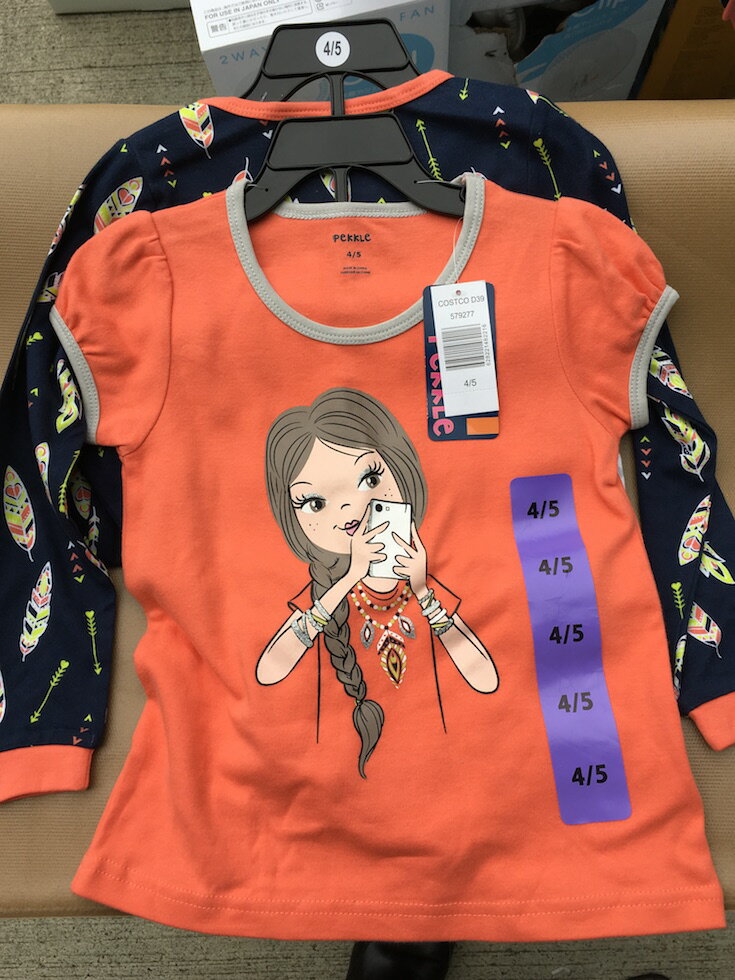 【送料無料】【コストコ】【アウトレット】【訳あり】【最安挑戦】タグ切れ等 PEKKLE 女の子 2PK PJ レッド 柄 TOP&BOTTOM 4/5日本サイズ...