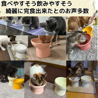 猫 犬 フードボウル 餌皿 水 【釉薬ムラ完全保証】 食器 水飲み 水入れ 皿 ペットボウル ペット 小型犬 お皿 犬用食器 餌入れ ご飯皿 水飲み器 セラミック 吐き戻し防止 陶器 斜め おしゃれ かわいい 傾斜 犬水飲み 犬水入れ 脚付 お皿 餌 入れ 猫用 猫餌皿 器 犬用 ハイ - Image 3