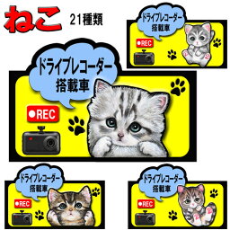 母の日 プレゼント ドラレコ ステッカー かわいい ドライブレコーダー ステッカー 録画中 猫 シール グッズ 雑貨 ネコ ねこ キャット 車 オーナーグッズ あおり運転 迷惑防止 車用ステッカー 猫雑貨 車に貼る 車 プレゼント